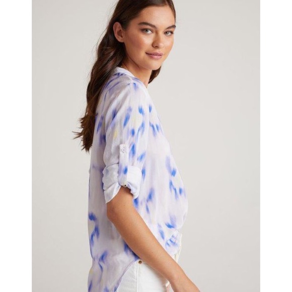 BELLA DAHL Capti Button Down Top in Spring Iris - Picture 3 of 6
